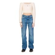 Blauwe Jeans met Rits Sluiting Calvin Klein Jeans , Blue , Dames