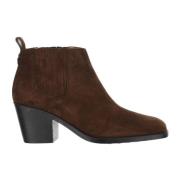 Suède Leren Enkellaarzen Amandel Teen Tod's , Brown , Dames