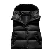 Puffy Down Vest in Bright Nylon BomBoogie , Black , Dames