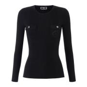 Stijlvolle Sweater Collectie Elisabetta Franchi , Black , Dames