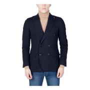 Blauwe Lapel Heren Blazer voor Herfst/Winter Mulish , Blue , Heren