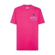 Heren Fucsia T-shirts Polos Ss24 Philipp Plein , Pink , Heren