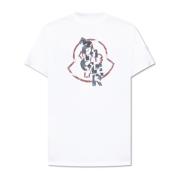 T-shirt met logo Moncler , White , Heren