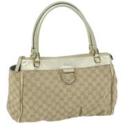 Pre-owned Canvas totes Gucci Vintage , Beige , Dames