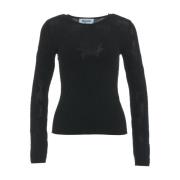 Rose Patroon Crew Neck Sweater Blugirl , Black , Dames