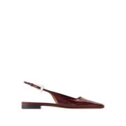 Krokodil-geprint Leren Slingback - Burgundy Paris Texas , Red , Dames