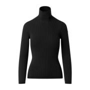 Moderne Ribgebreide Trui Fusalp , Black , Dames