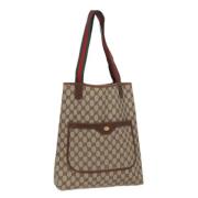 Pre-owned Leather totes Gucci Vintage , Beige , Dames