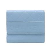 Pre-owned Leather wallets Chanel Vintage , Blue , Unisex