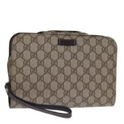 Pre-owned Canvas clutches Gucci Vintage , Beige , Dames