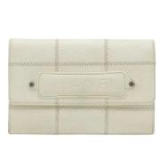 Pre-owned Leather wallets Chanel Vintage , White , Dames