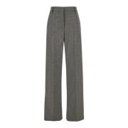 Hoge Taille Grijze Geruite Broek Plain Units , Gray , Dames