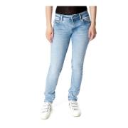 Donkerblauwe Slim Fit Jeans Pepe Jeans , Blue , Dames