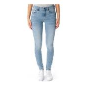 Highwaist Skinny Fit Jeans met 3D Plooien G-star , Blue , Dames