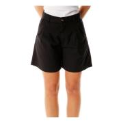 Hoge Taille Geplooide Shorts Levi's , Black , Dames