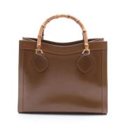 Pre-owned Leather handbags Gucci Vintage , Brown , Dames