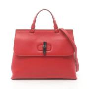 Pre-owned Leather handbags Gucci Vintage , Red , Dames