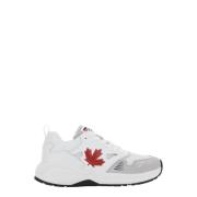 Witte Sneakers Vitello+Suede+Mesh Bianco+Rosso Dsquared2 , White , Her...