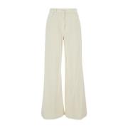 Witte Fluwelen Broek Pinko , White , Dames