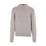 Beige Cashmere Crew Neck Sweater Ermenegildo Zegna , Beige , Heren