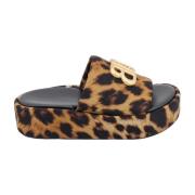 Animalier Print Slide Sandalen Balenciaga , Multicolor , Dames