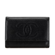 Pre-owned Leather wallets Chanel Vintage , Black , Dames