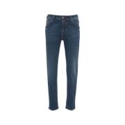 Slim Cropped Carrot Jeans met Details Jacob Cohën , Blue , Heren