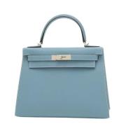 Pre-owned Leather handbags Hermès Vintage , Blue , Dames