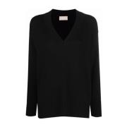 V-neck Knitwear Drumohr , Black , Dames