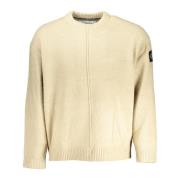 Beige Lange Mouw Ronde Hals Katoenen Shirt Calvin Klein , Beige , Here...