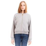 Grijze Katoenen Rits Sweatshirt Gant , Gray , Dames