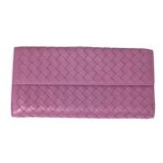 Pre-owned Leather wallets Bottega Veneta Vintage , Purple , Dames