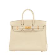 Pre-owned Leather handbags Hermès Vintage , White , Dames