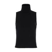 Zwarte Mouwloze Gebreide Top Sweater Mauro Grifoni , Black , Dames