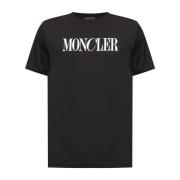 T-shirt met logo Moncler , Black , Heren