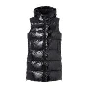 Zwarte Polyamide Jas met Polyester Voering Pinko , Black , Dames