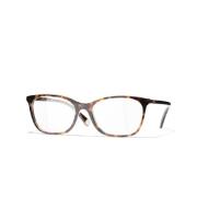 Vierkante Bril Donker Tortoise Chanel , Brown , Heren