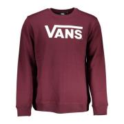 Rode hoodie met print logo Vans , Red , Heren