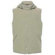 Groene Gewatteerde Gilet Brunello Cucinelli , Green , Heren