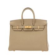 Pre-owned Leather handbags Hermès Vintage , Beige , Dames