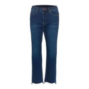 Hoge Straight Y Jeans Donkerblauw My Essential Wardrobe , Blue , Dames