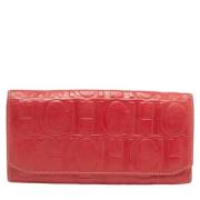 Pre-owned Leather wallets Carolina Herrera Pre-owned , Red , Dames