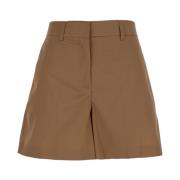 Beige Katoenen Shorts Plain Units , Brown , Dames