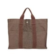 Pre-owned Canvas handbags Hermès Vintage , Brown , Dames