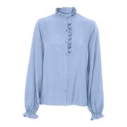 Rain Washed Pofmouw Blouse Cream , Blue , Dames