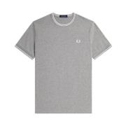 Klassieke Dubbele Streep T-shirt Grijs Fred Perry , Gray , Heren