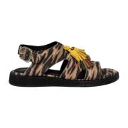 Ronde neus franje sandalen Geox , Multicolor , Dames