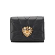 Zwarte Leren Portemonnee met Hartmotief Dolce & Gabbana , Black , Dame...