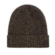 Bruine Wol Logo Patch Beanie Dolce & Gabbana , Brown , Unisex