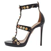 Pre-owned Leather sandals Aquazzura Pre-owned , Black , Dames